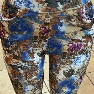 Brown and blue leggings